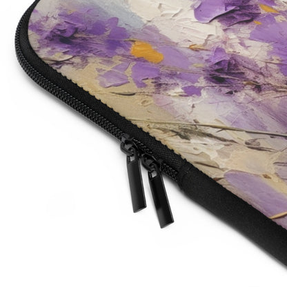 Expressive Lavender Drawing on Laptop Sleeve: A Symphony of Colors and Petals