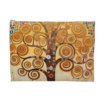 Captivating Artistry: The Tree of Life Accessory Pouch, Inspired by Gustav Klimt's Timeless Masterpiece