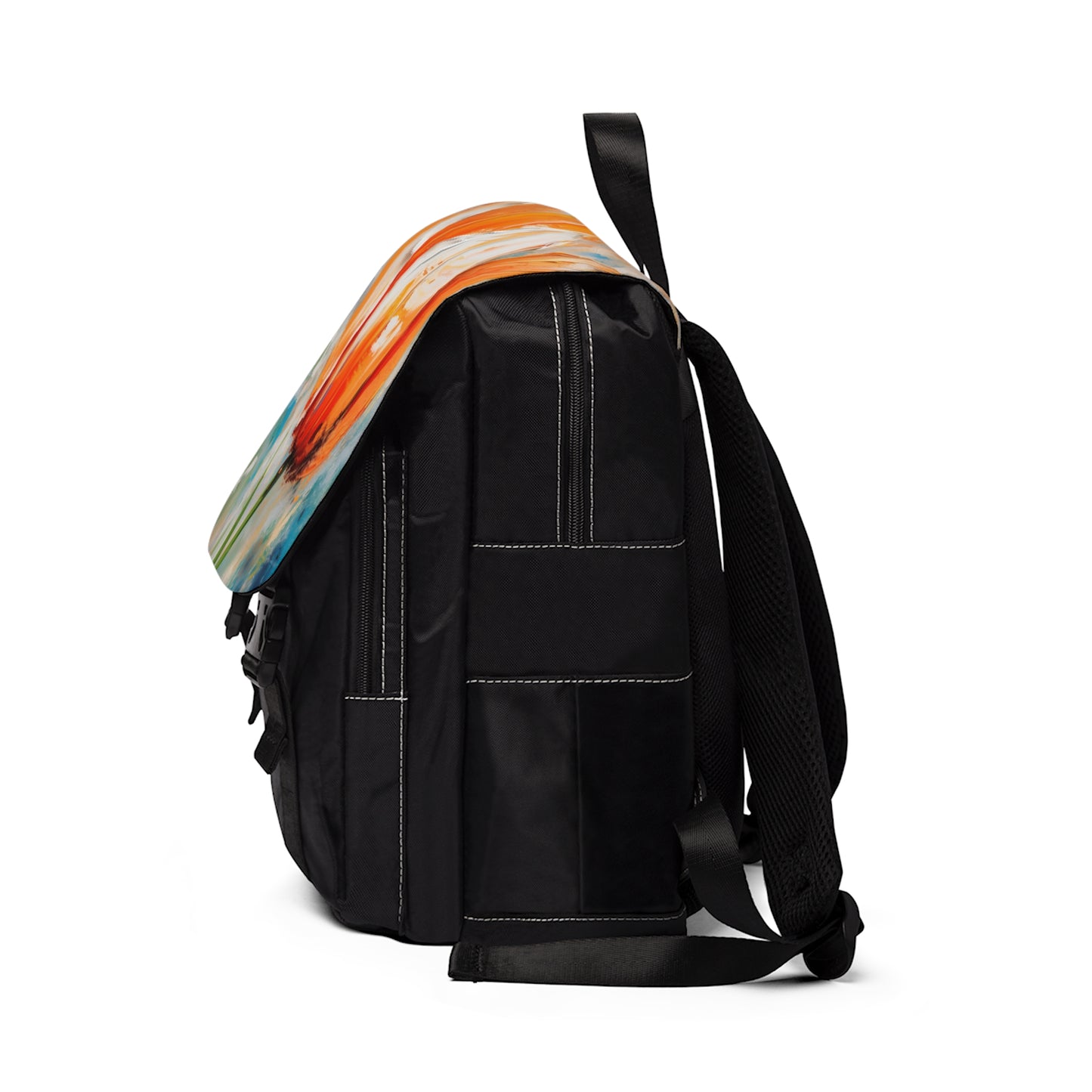 Unisex Casual Shoulder Backpack with Vibrant Orange Tulip: Embrace the Beauty of Nature