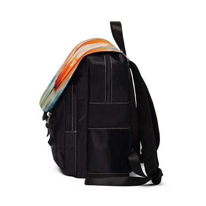 Unisex Casual Shoulder Backpack with Vibrant Orange Tulip: Embrace the Beauty of Nature