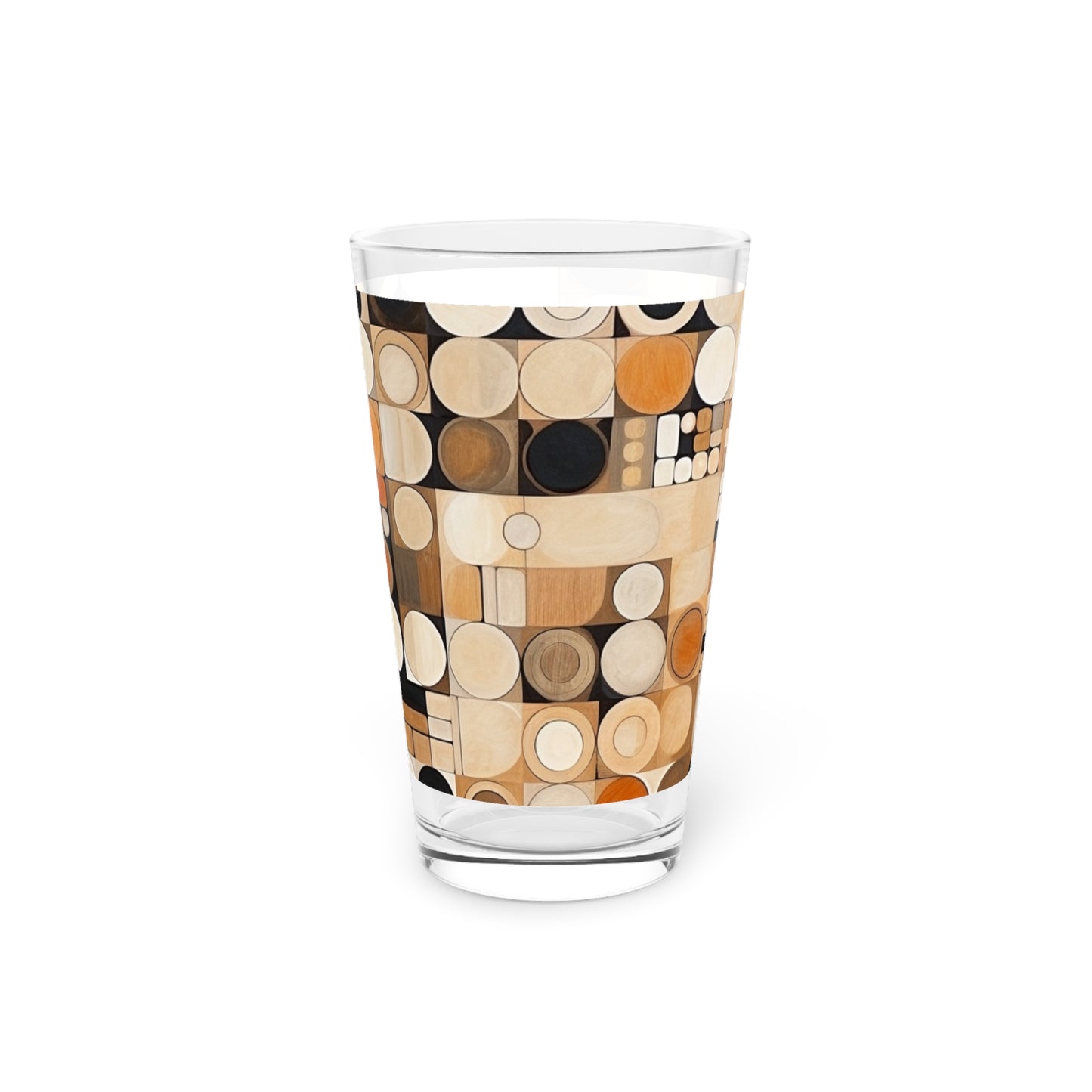 Geometric Simplicity: Earthy Grid Pint Glass