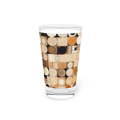 Geometric Simplicity: Earthy Grid Pint Glass