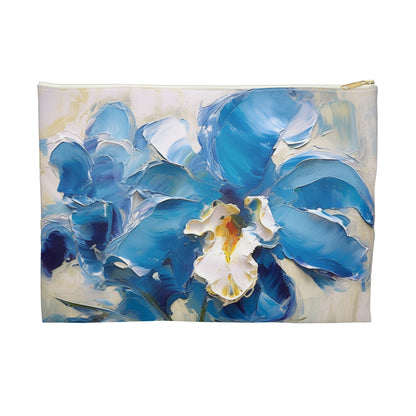 Embrace Artistic Expression with Blue Orchid Abstract Painting Accessory Pouch