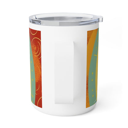 Midcentury Modern Cat Elegance: Insulated Coffee Mug for Stylish Home Decor