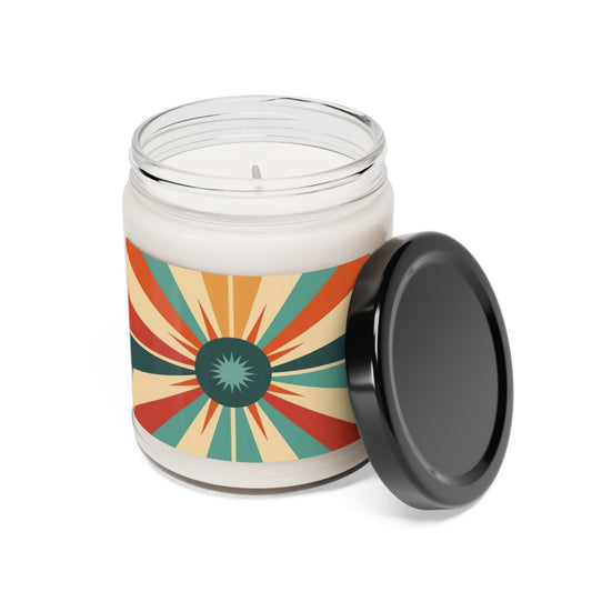 Swinging Starburst: 1960s Fashion-inspired Soy Candle in Candy Colors