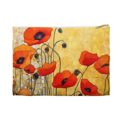 Elevate Your Style: Accessory Pouch Adorned with Gustav Klimt's Poppies