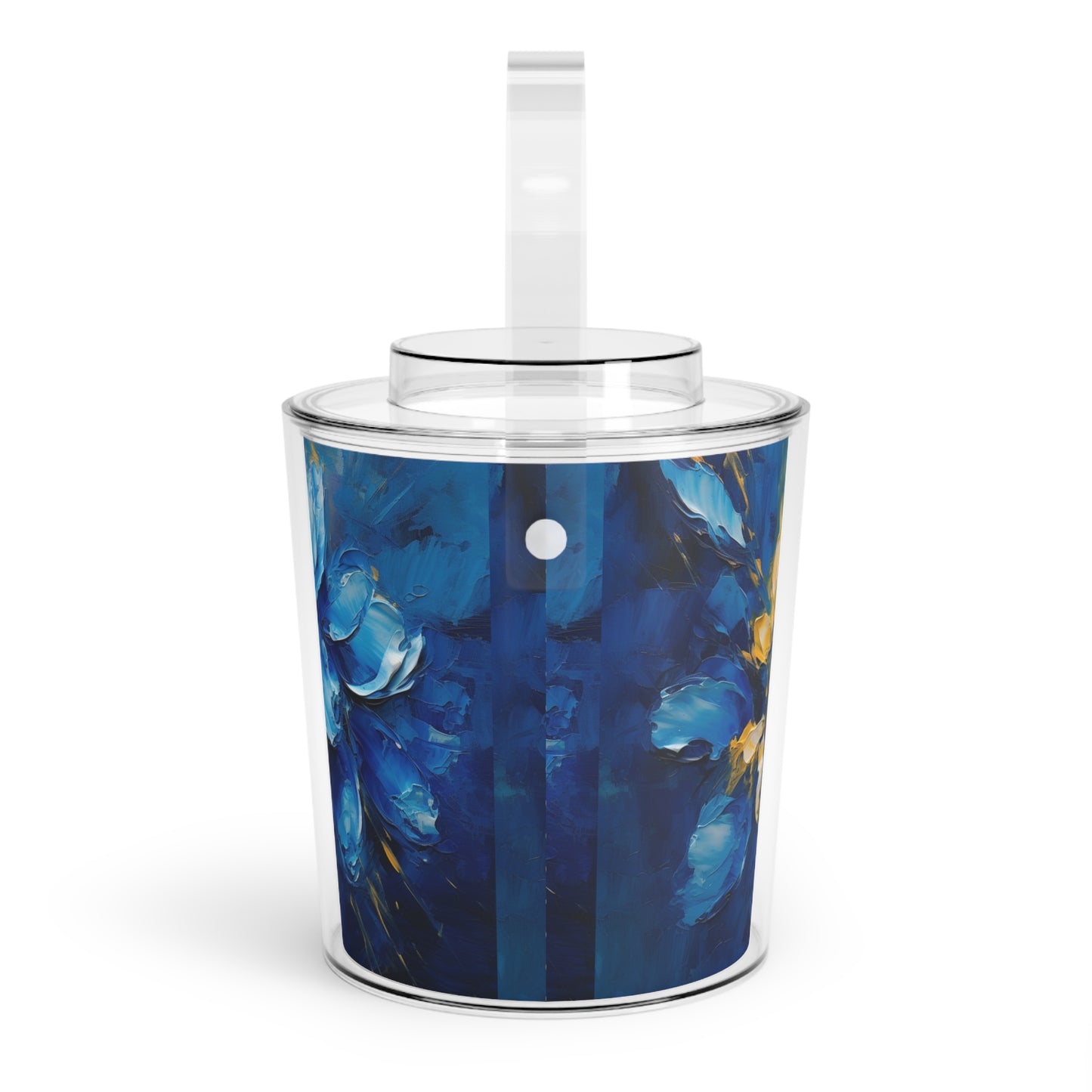 Abstract Wallpaper Ice Bucket with Tongs: Immersive Floral Beauty with Blue Orchid Motif