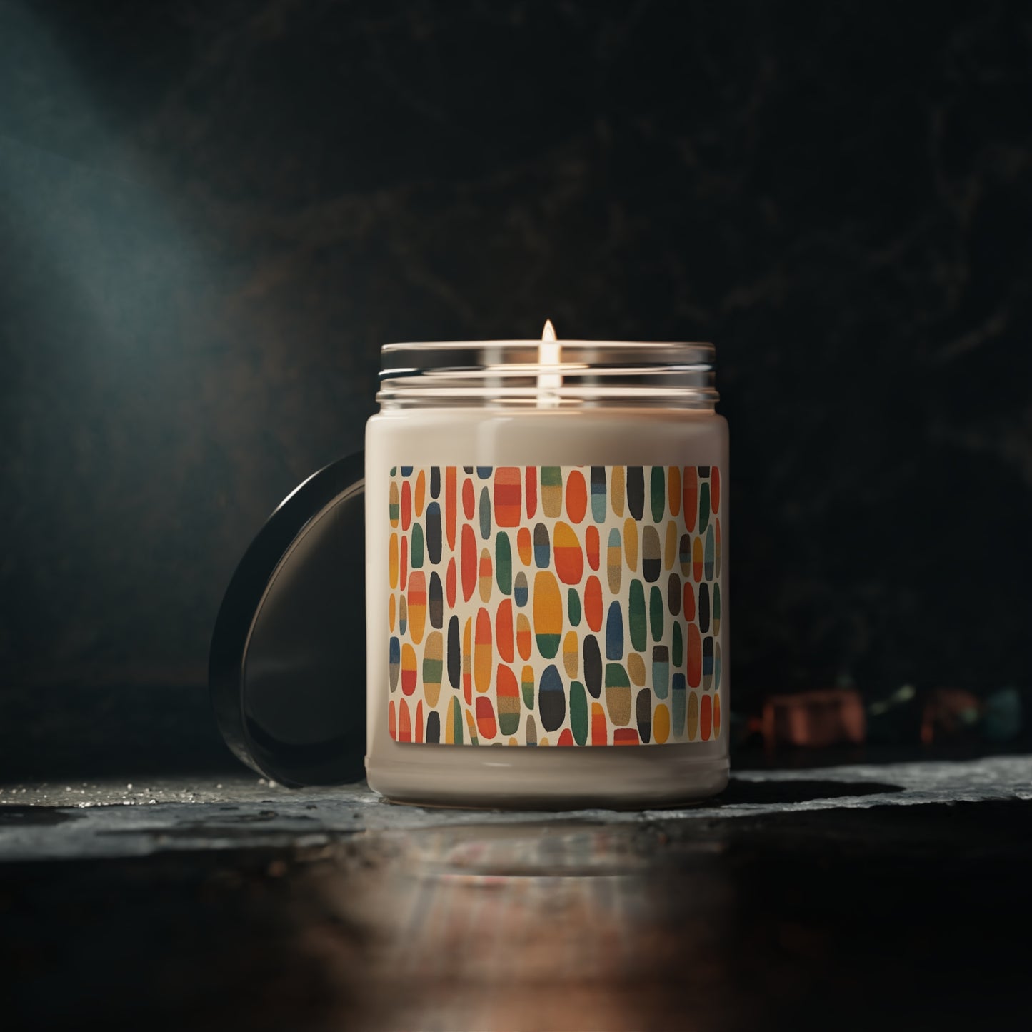 Artistic Intrigue: Abstract Shapes Scented Soy Candle