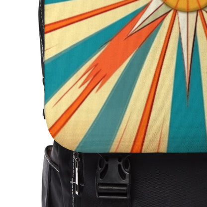 Fashion-forward and Functional: Unisex Casual Shoulder Backpack blending Starburst Candy Colors and Vintage Fashion