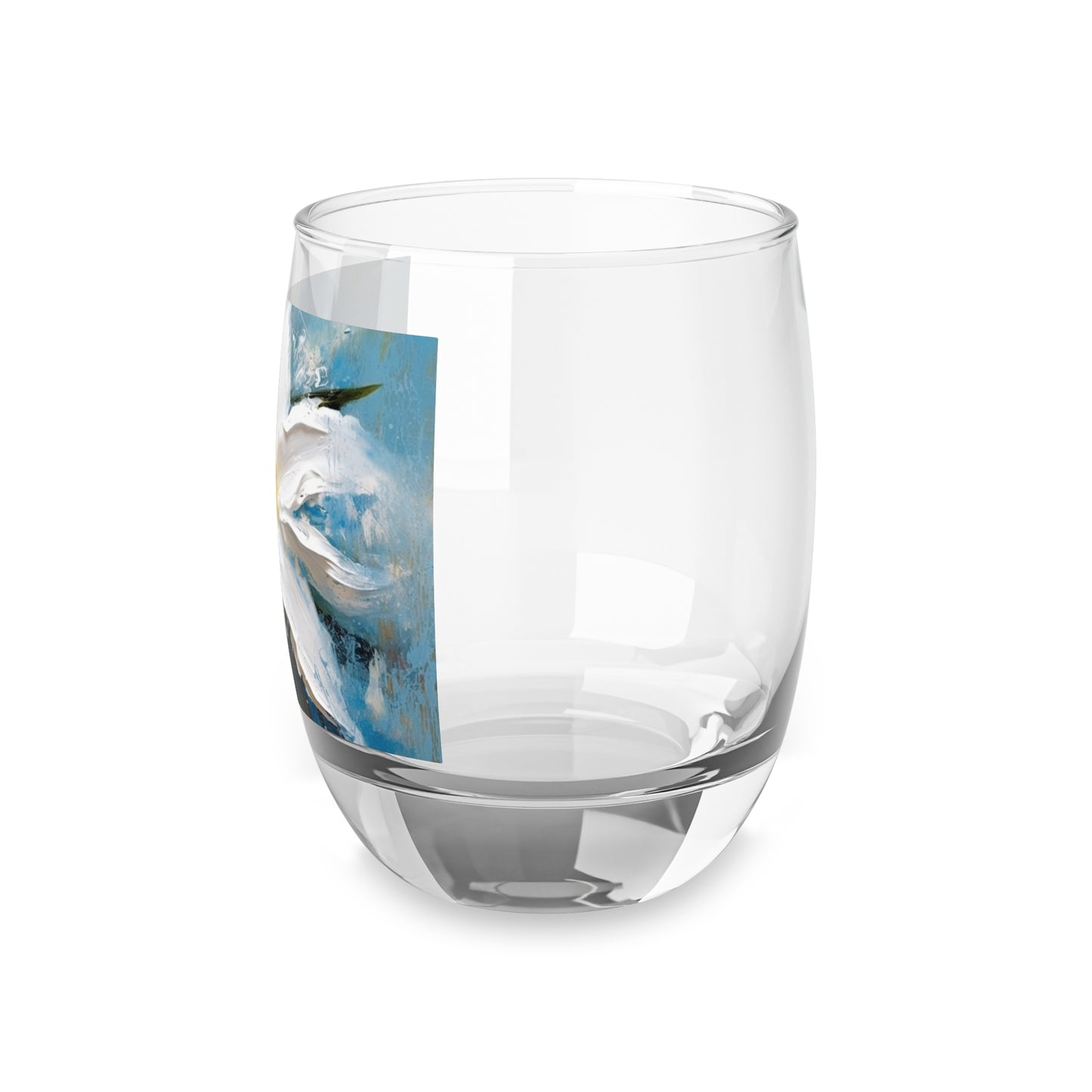 Ethereal Elegance: Whiskey Glass featuring an Abstract Oil Painting of Jasmine