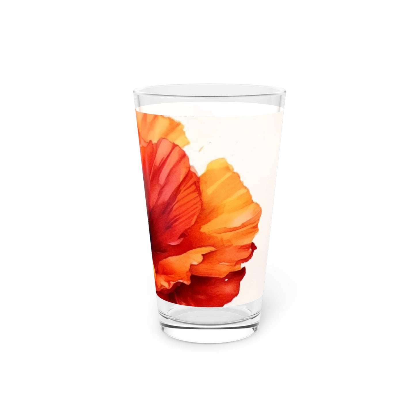 Stunning Poppy Flower Watercolor Pint Glass: A Blossoming Experience