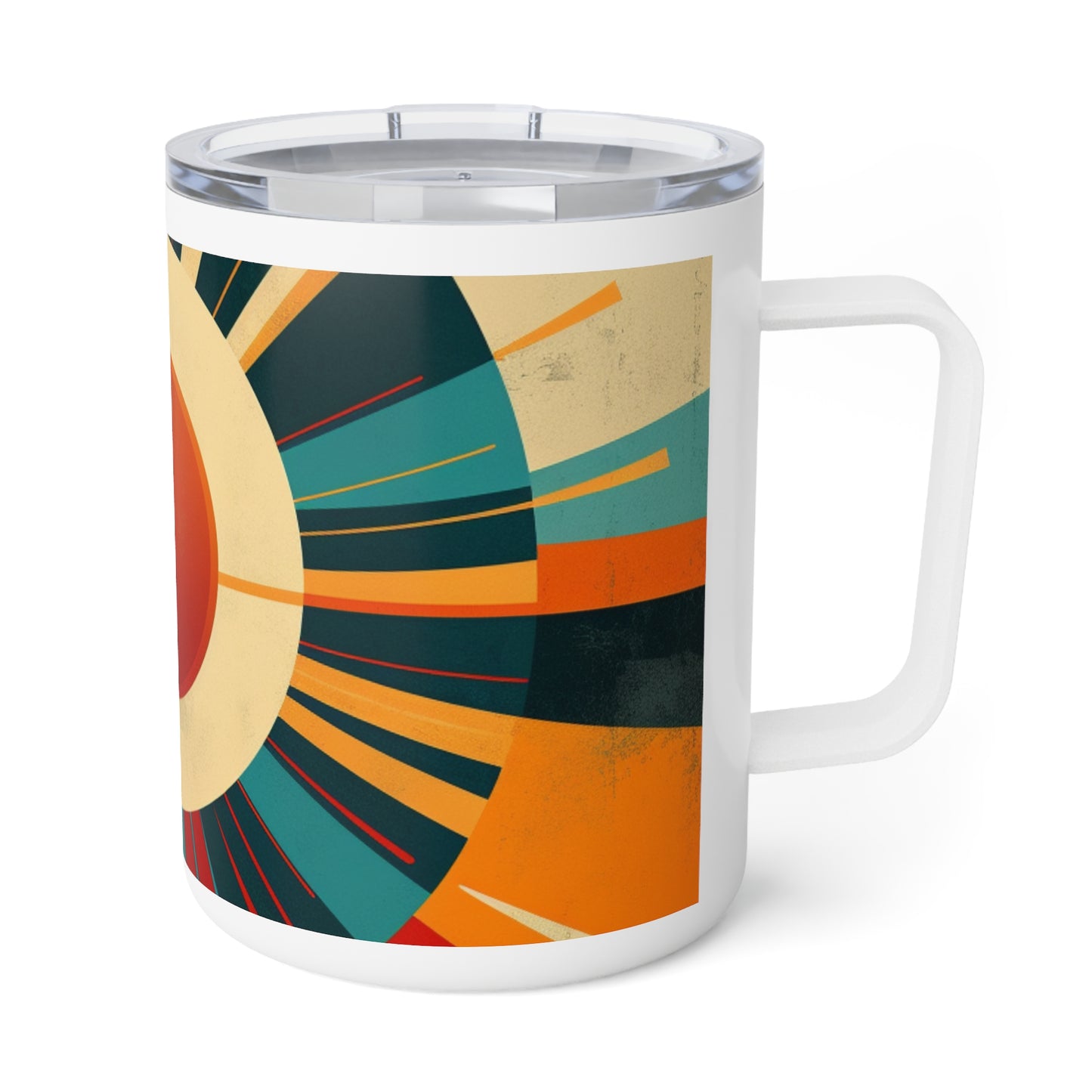 Minimalist Sunshine: Midcentury Modern Sun Insulated Coffee Mug