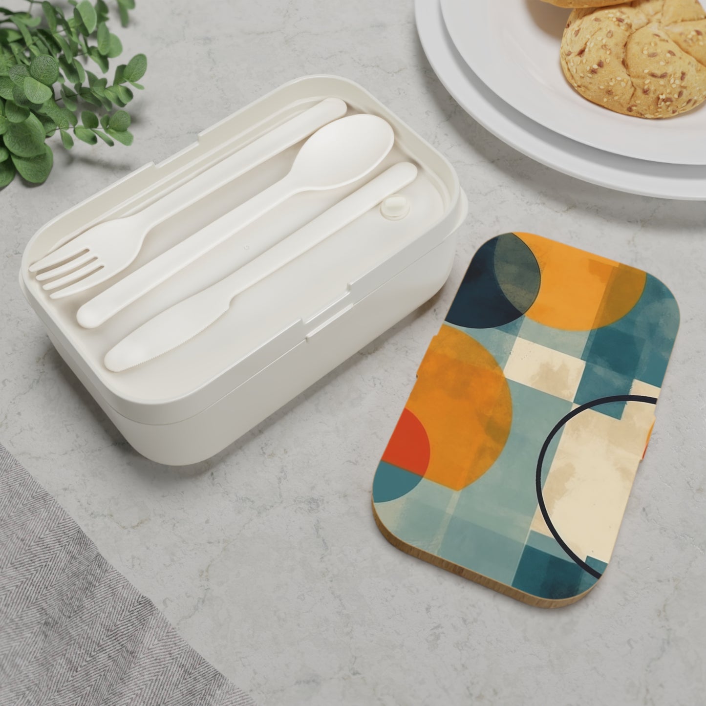 Geometric Gems: Bento Box Inspired by Abstract Geometric Art