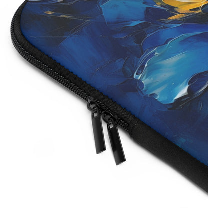 Abstract Wallpaper Memory Foam Laptop Sleeve: Immersive Floral Beauty with Blue Orchid Motif