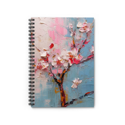 Abstract Backgrounds Spiral Notebook - Ruled Line: Tranquil Hues and Cherry Blossom Charm