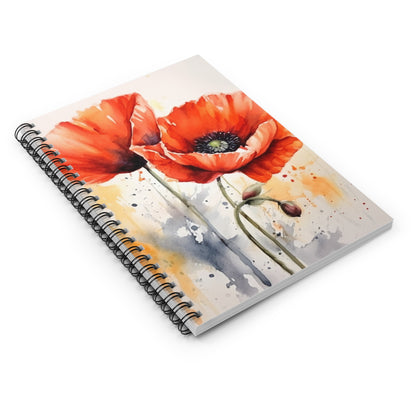 Whimsical Poppy Flower Watercolor Spiral Notebook: An Artistic Delight