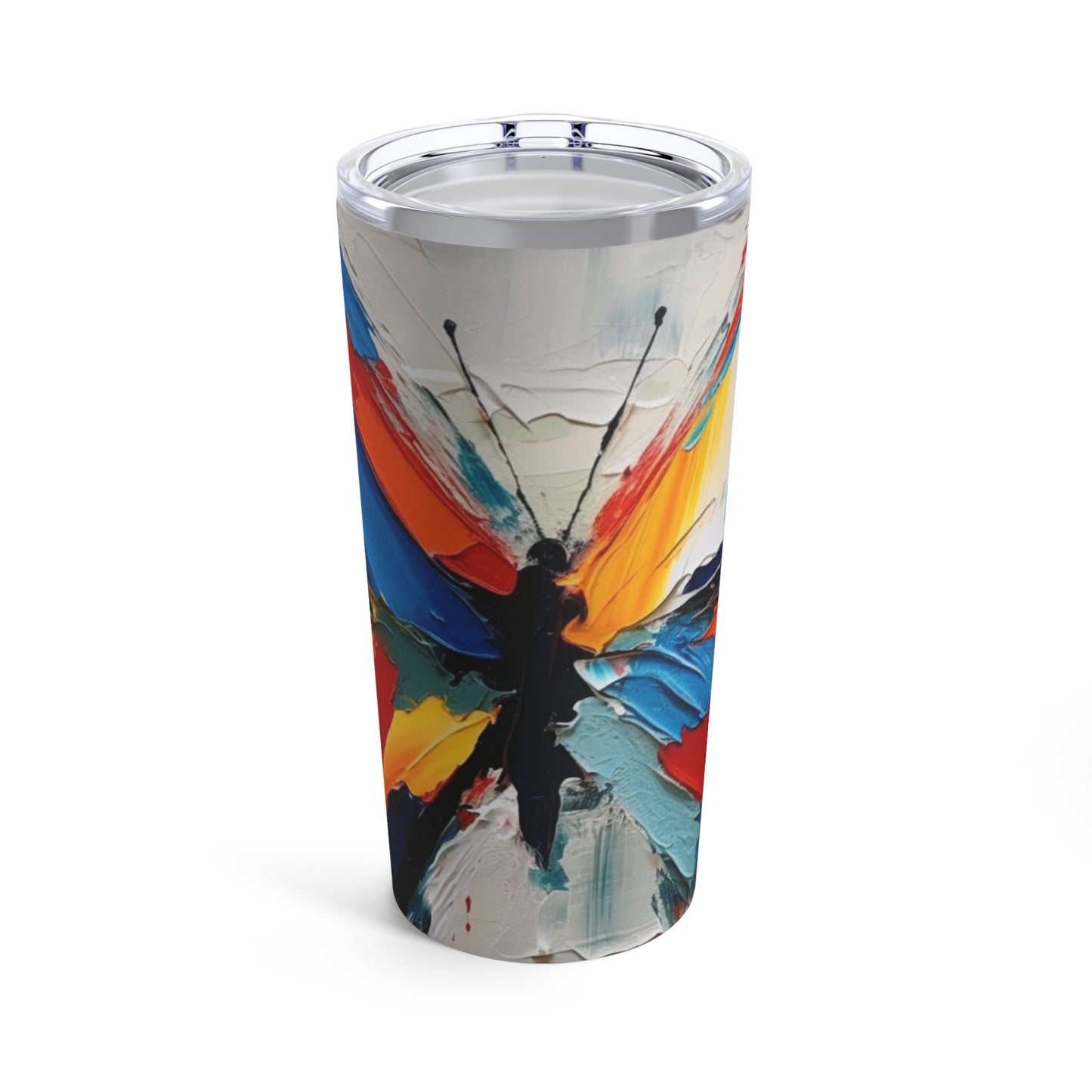 Abstract Tumbler for Art Lovers: Butterfly-Inspired Delight