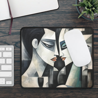 Gaming Mouse Pad with Cubist Art: Sip with Artistic Finesse and Abstract Flair