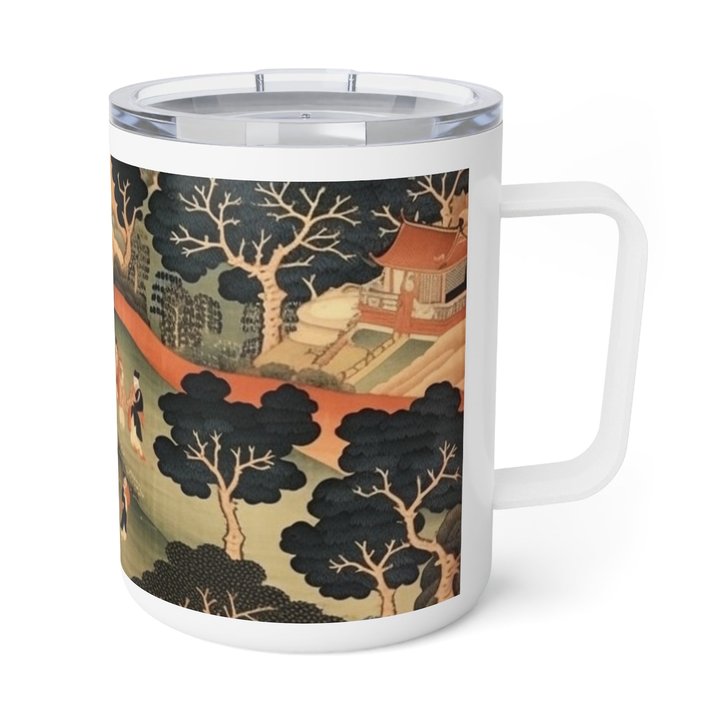 Immerse in Japanese Art: Japanese Tapestry Insulated Coffee Mug