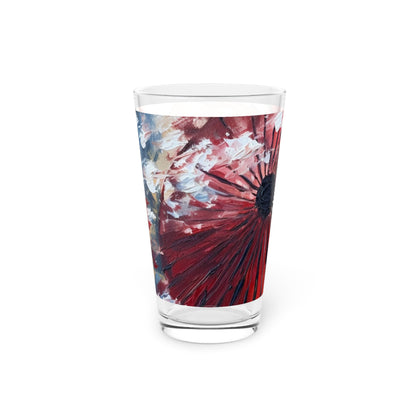 Abstract Japanese Umbrella Painting Pint Glass: Unleashing Artistic Beauty