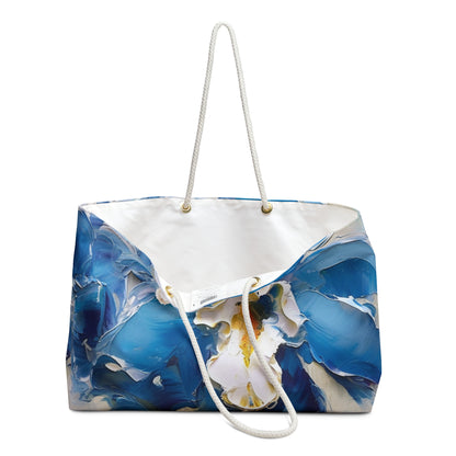 Embrace Artistic Expression with Blue Orchid Abstract Painting Weekender Bag