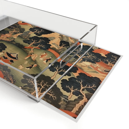 Tapestry Treasures: Japanese-inspired Acrylic Serving Tray for Art Lovers