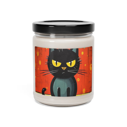 Fashionably Retro Feline: Midcentury Modern Scented Soy Candle with a Vintage Cat-Inspired Flair