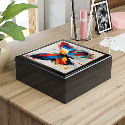 Abstract Jewelry Box for Art Lovers: Butterfly-Inspired Delight