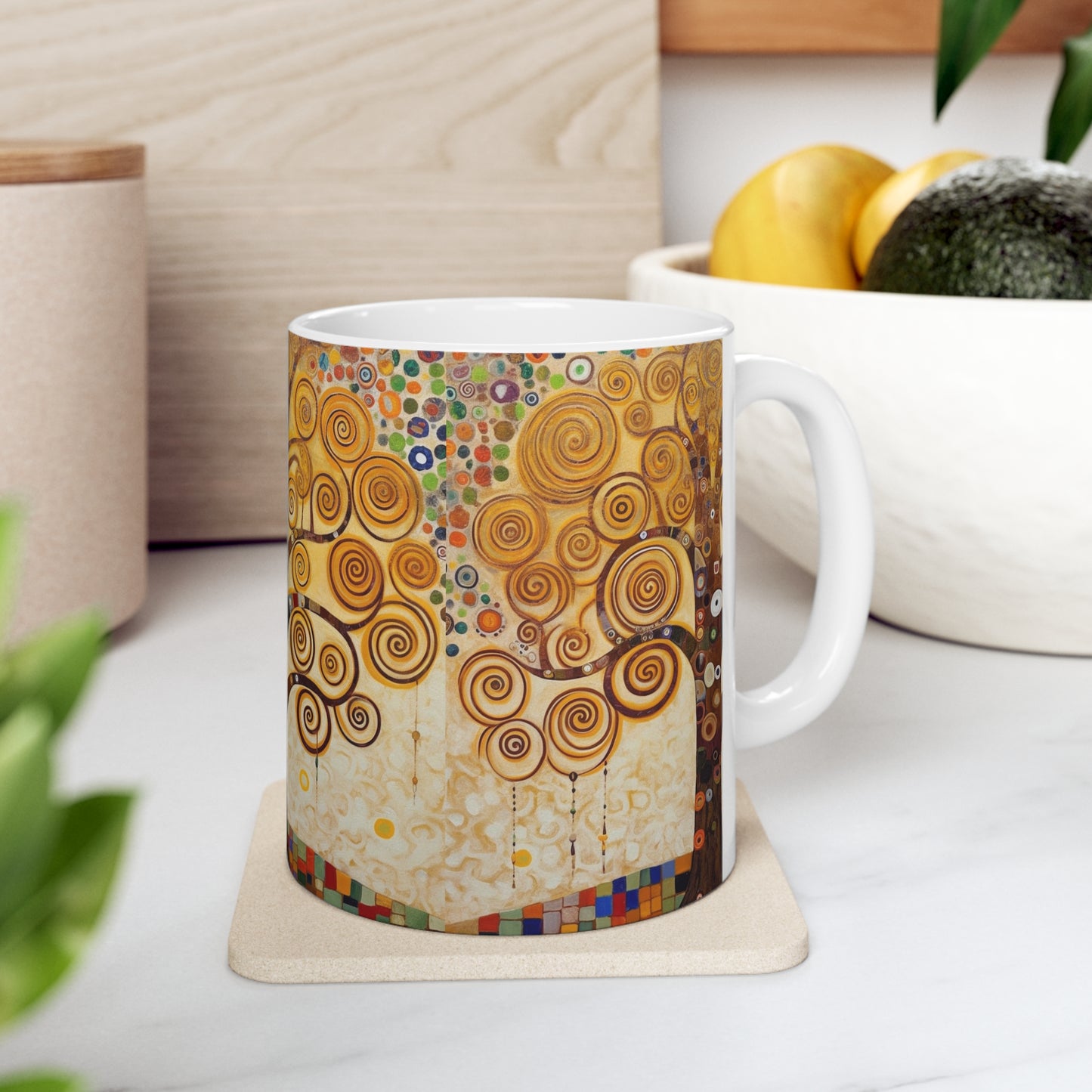 Captivating Artistry: The Tree of Life Ceramic Mug, Inspired by Gustav Klimt's Timeless Masterpiece