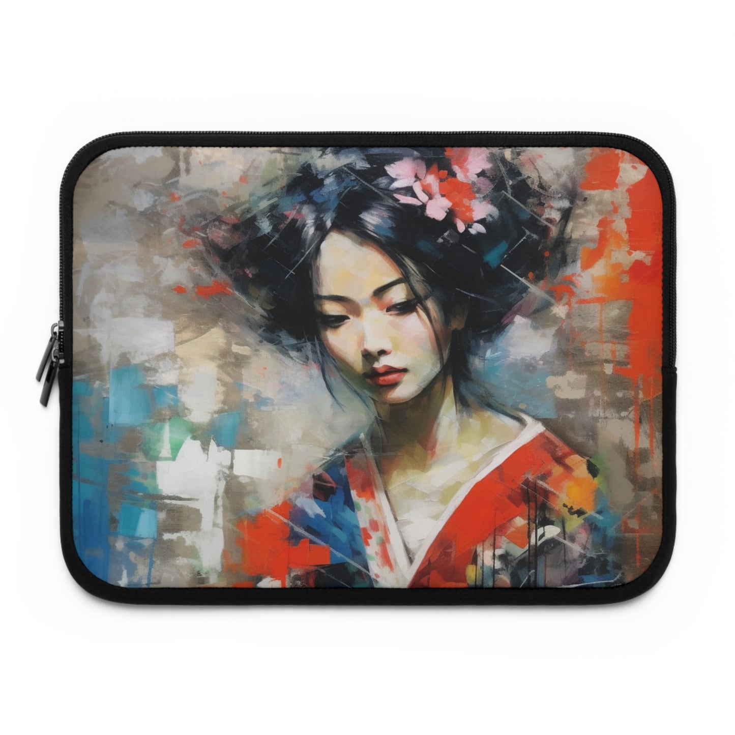 Laptop Sleeve with Geisha Art: Japanese Artistic Flair