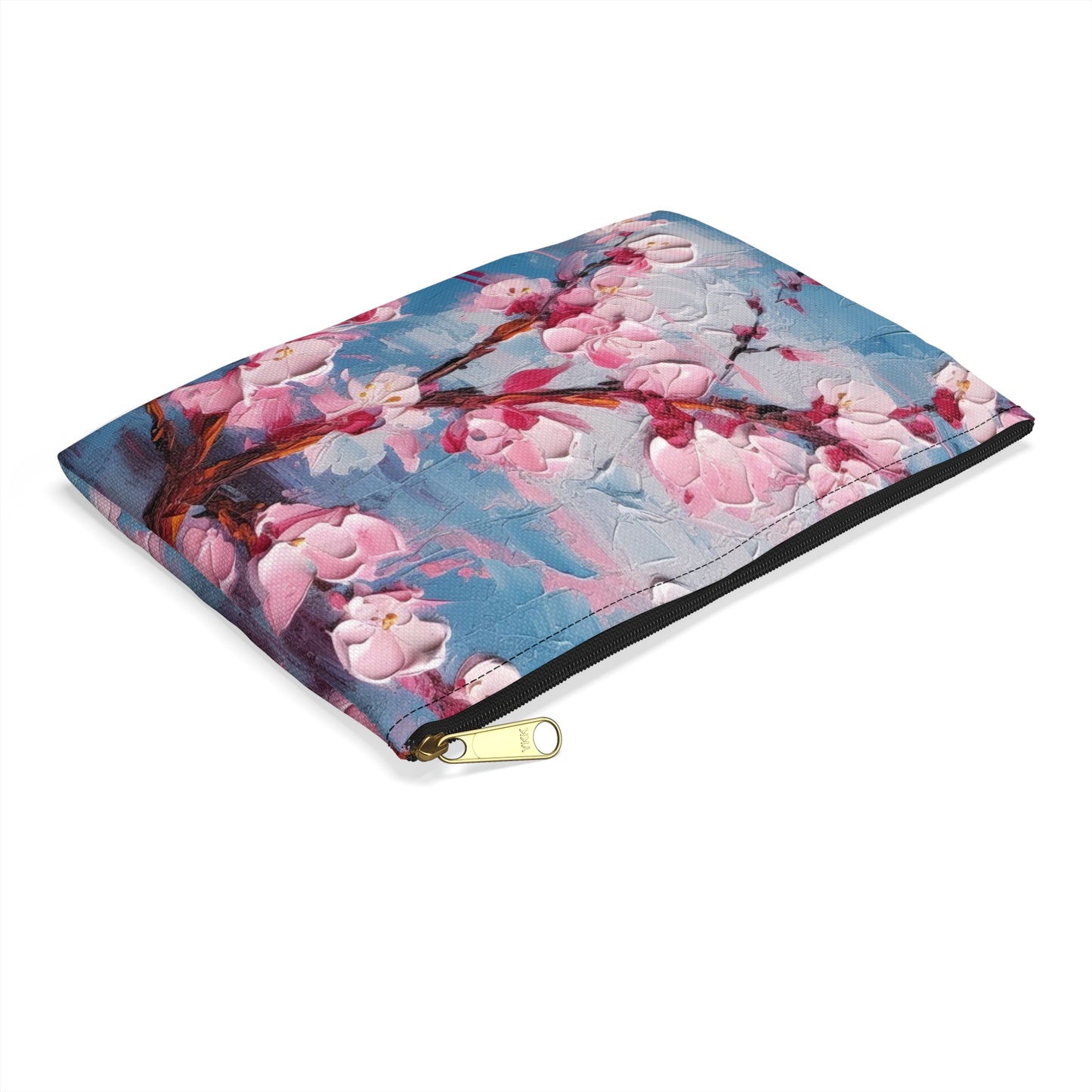 Accessory Pouch with Abstract Cherry Blossom Drawing: Embrace the Serenity