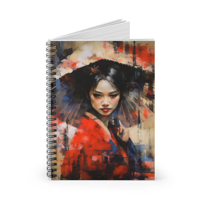 Geisha Abstract Oil Painting Spiral Notebook