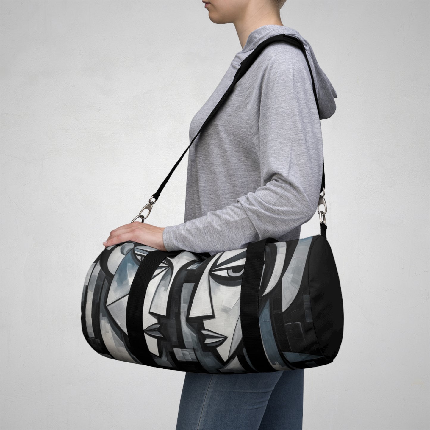 Duffel Bag with Cubist Art Finesse and Abstract Flair