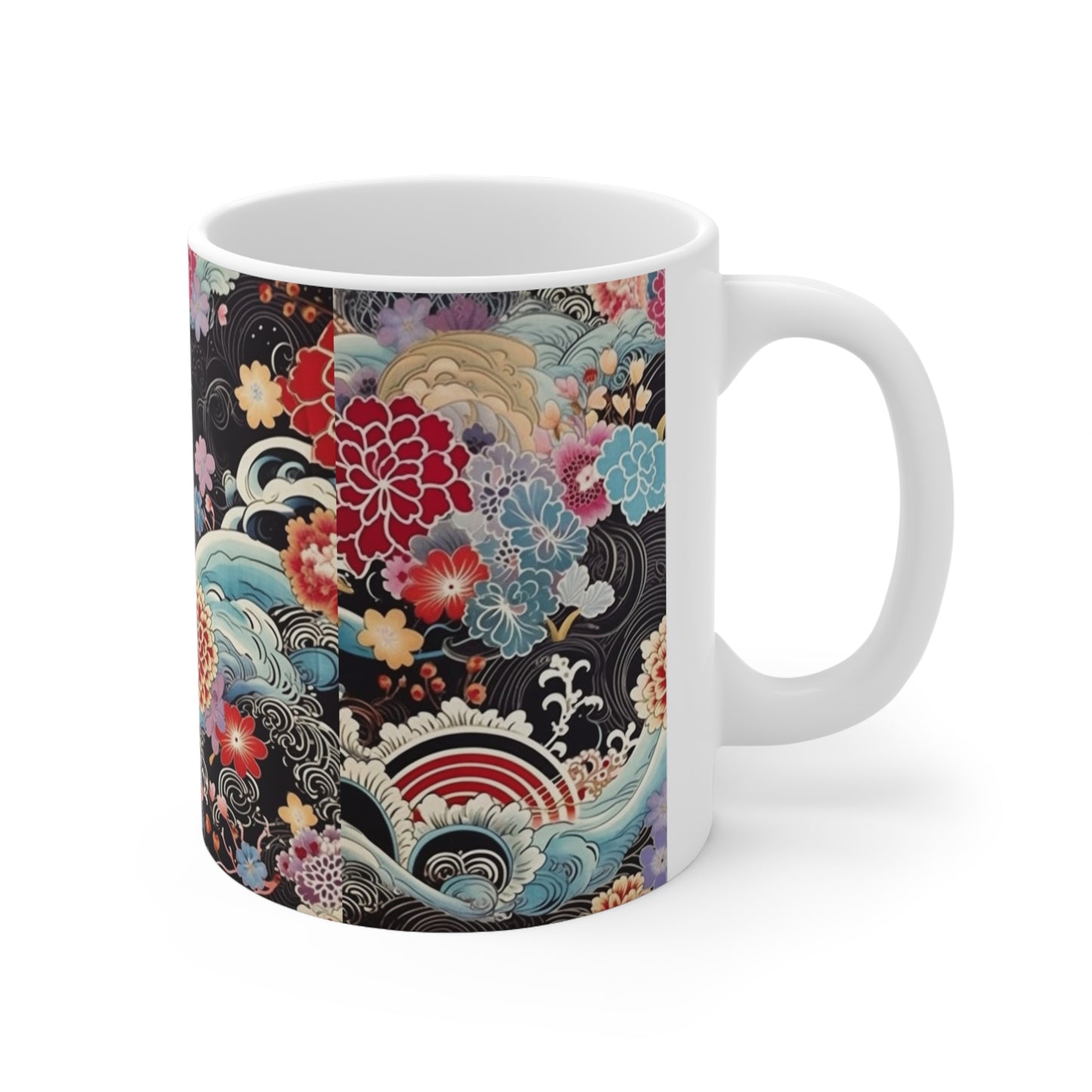 Ceramic Mug: Silk Kimono Serenity - Discover Tranquility and Beauty in Your Coffee Break