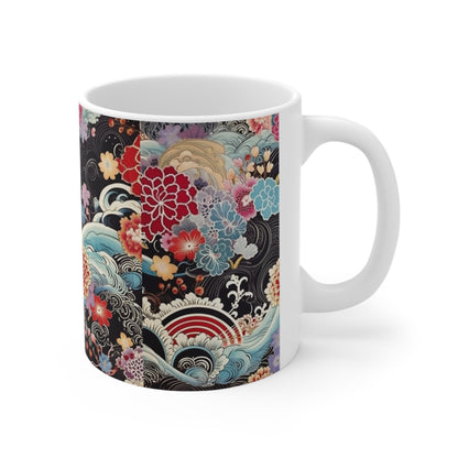 Ceramic Mug: Silk Kimono Serenity - Discover Tranquility and Beauty in Your Coffee Break