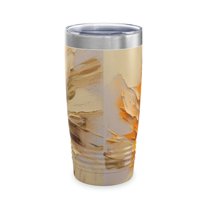 A Brush of Nature's Elegance: Tumbler for Artistic Flower Lovers