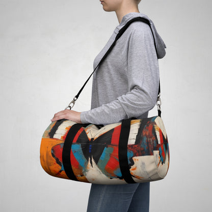 Bauhaus-Inspired Butterfly Symphony: Duffel Bag  with Vibrant Colors and Intricate Details