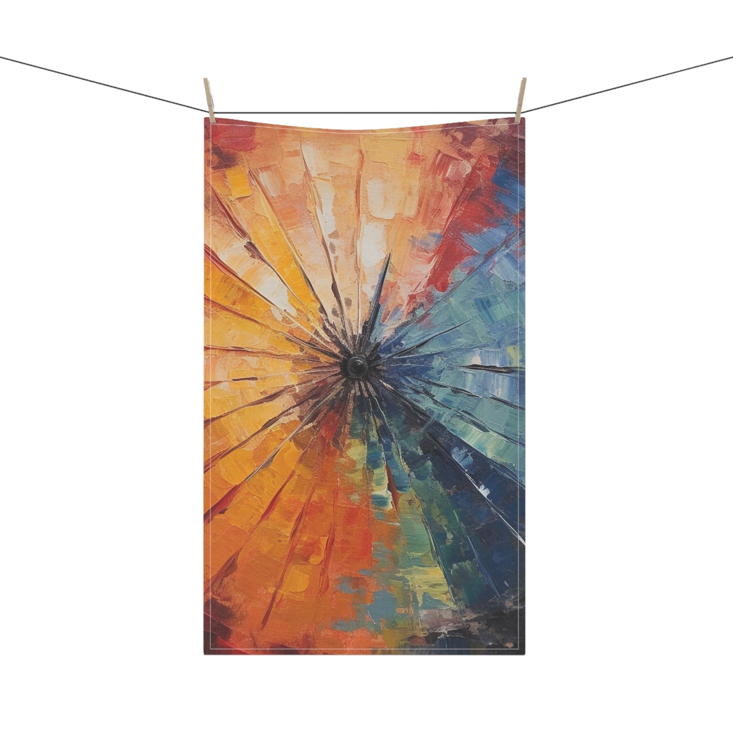 Abstract Art Kitchen Towel: Japanese Umbrella, A Reflection of Creativity