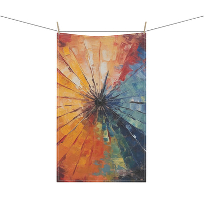 Abstract Art Kitchen Towel: Japanese Umbrella, A Reflection of Creativity