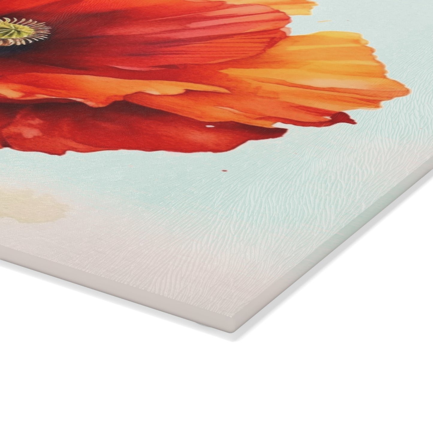 Stunning Poppy Flower Watercolor Glass Cutting Board: A Blossoming Experience