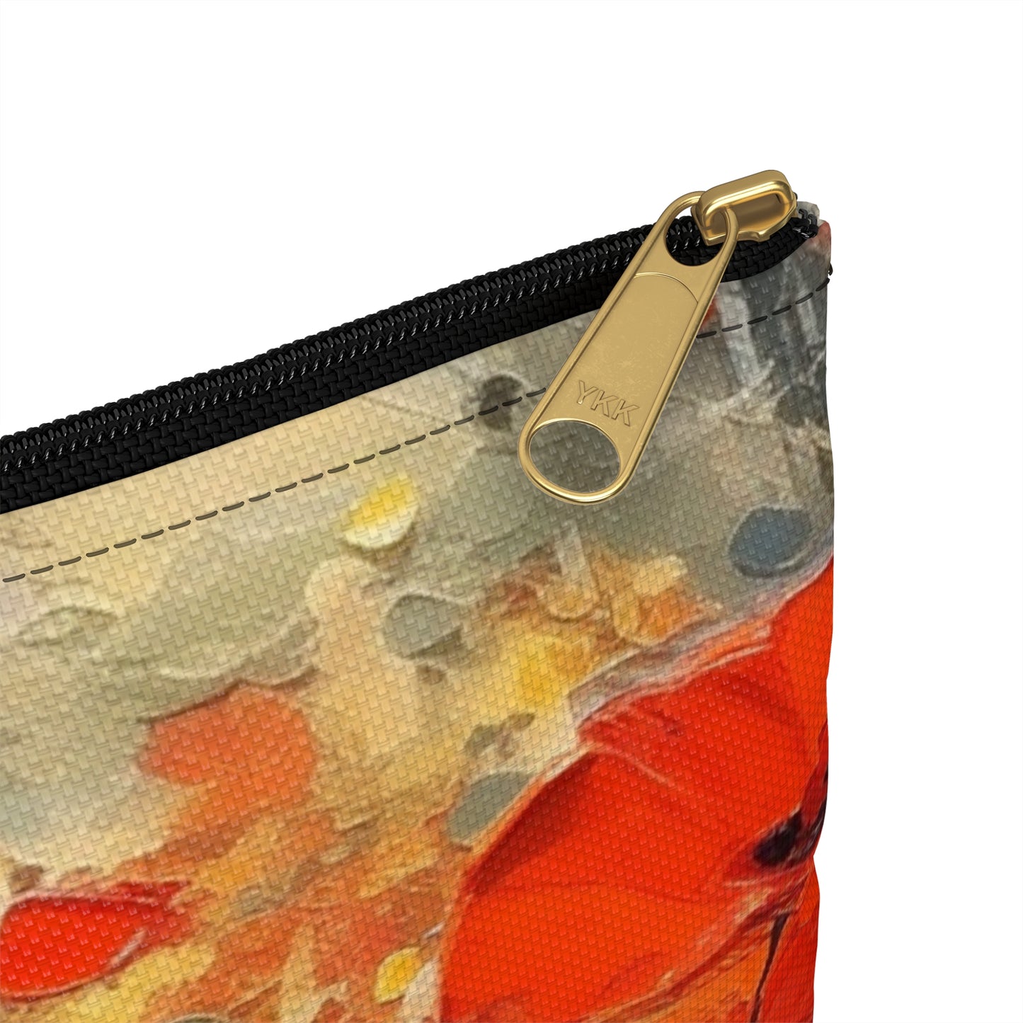 Whimsical Poppy Art on Accessory Pouch