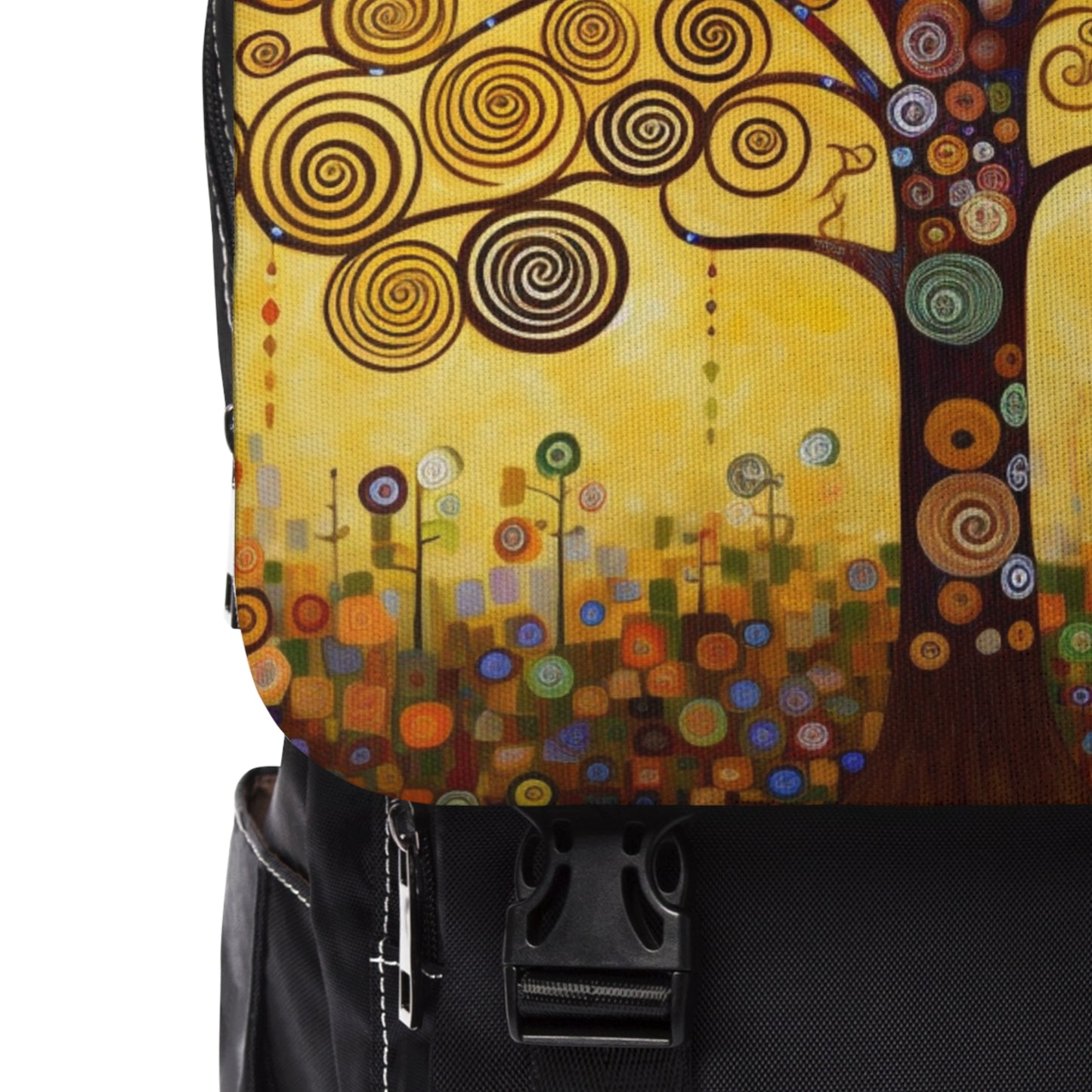 Symbolic Harmony: Gustav Klimt Tree of Life Unisex Casual Shoulder Backpack, Embrace Artistic Elegance