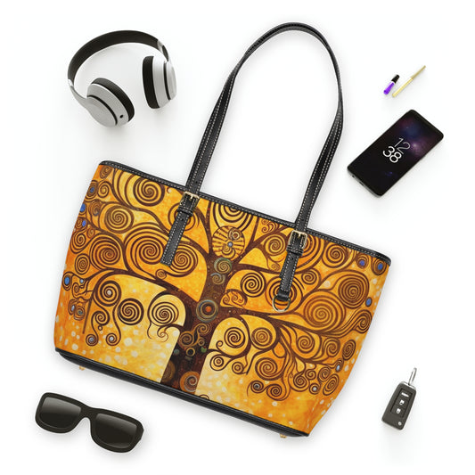 The Tree of Life PU Leather Shoulder Bag: A Modern Art Tribute to Gustav Klimt