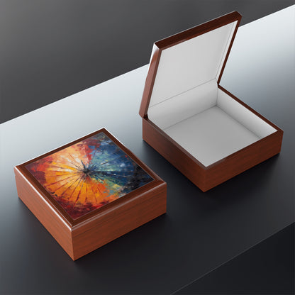 Abstract Art Jewelry Box: Japanese Umbrella, A Reflection of Creativity