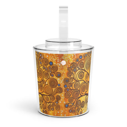 The Tree of Life Ice Bucket with Tongs: A Modern Art Tribute to Gustav Klimt