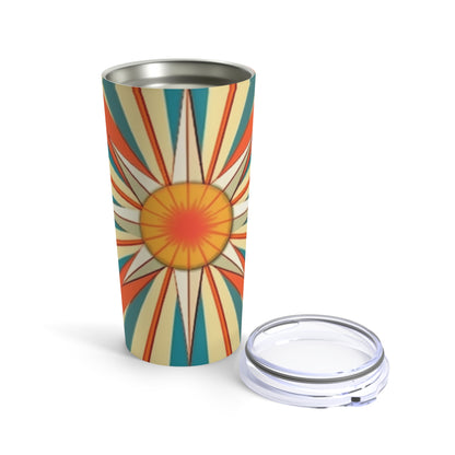 Midcentury Modern Chic: Starburst Candy Colored Tumbler with Abstract Art Influences