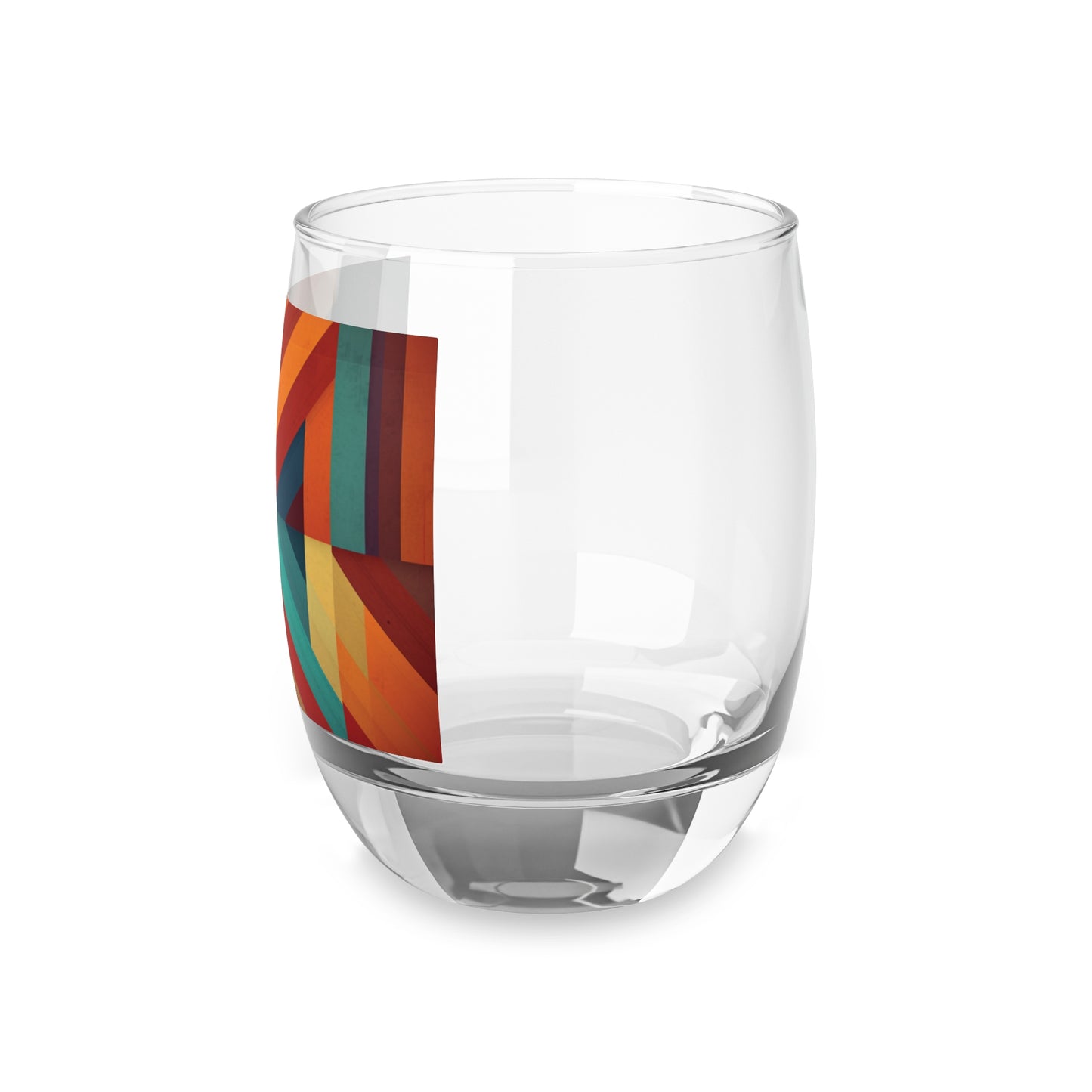 Abstract Geometric Expression: Midcentury Modern Whiskey Glass for Artistic Souls