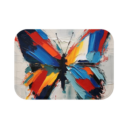 Abstract Bathmat for Art Lovers: Butterfly-Inspired Delight