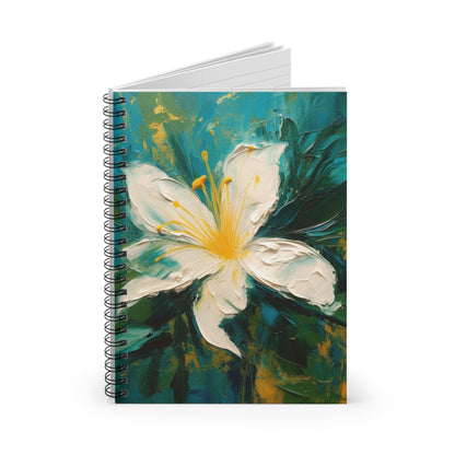 Floral Symphony: Spiral Notebook featuring an Abstract Oil Painting of Jasmine