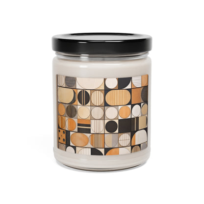 Mosaic Harmony: Circular Canvas Scented Soy Candle